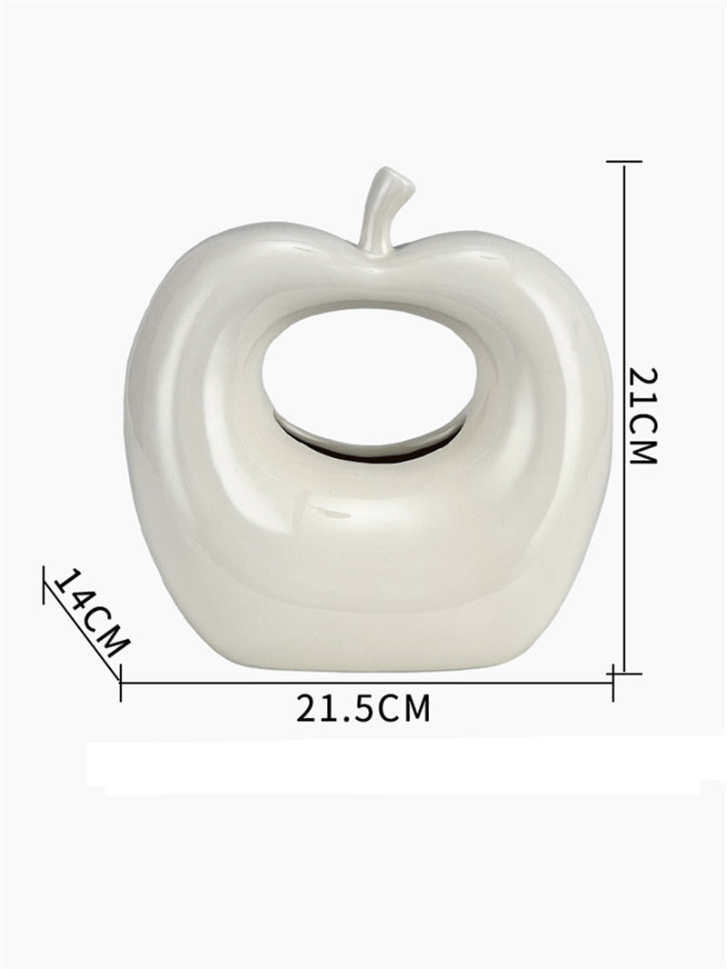 Creative Abstract Apple Ceramic Tissue Box - Unique Artistic Decor