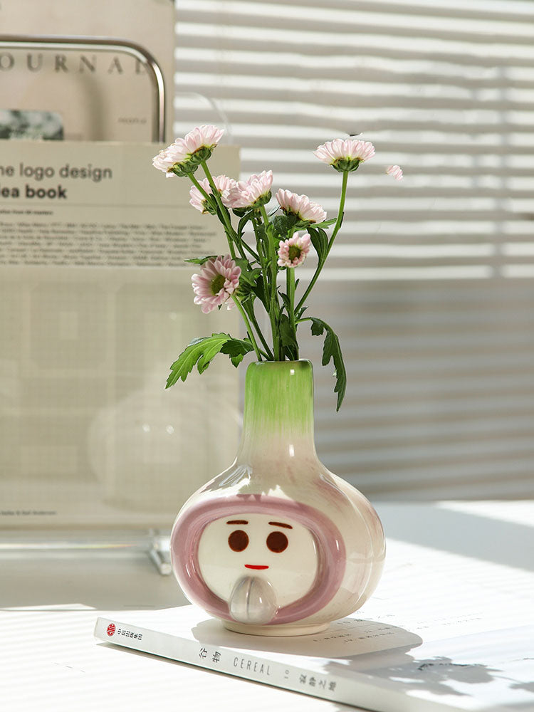 Creative Art Garlic Ceramic Vase, Home Decoration Ideas