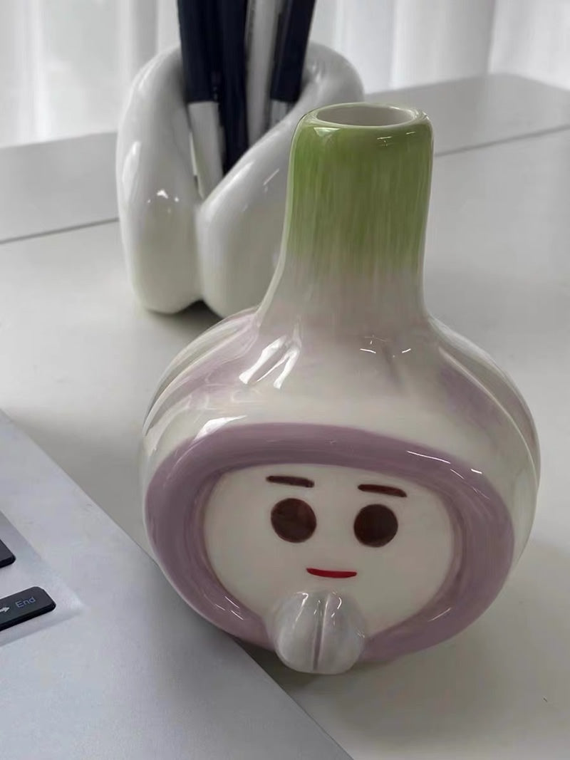 Creative Art Garlic Ceramic Vase, Home Decoration Ideas