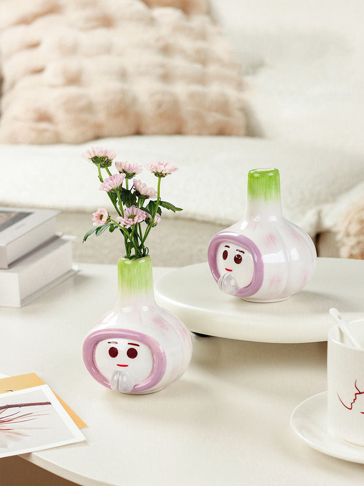 Creative Art Garlic Ceramic Vase, Home Decoration Ideas