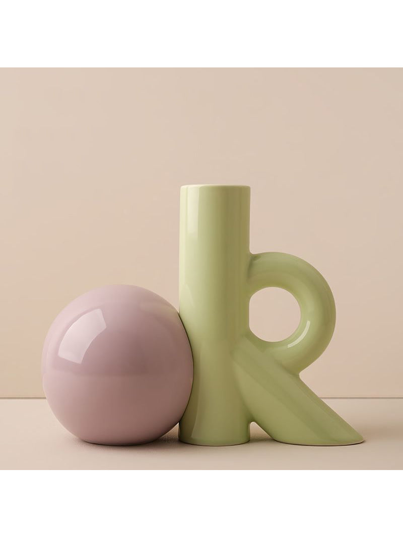 Creative Art "Ok" Shaped Ceramic Vase, Office Desk Decoration Ornaments