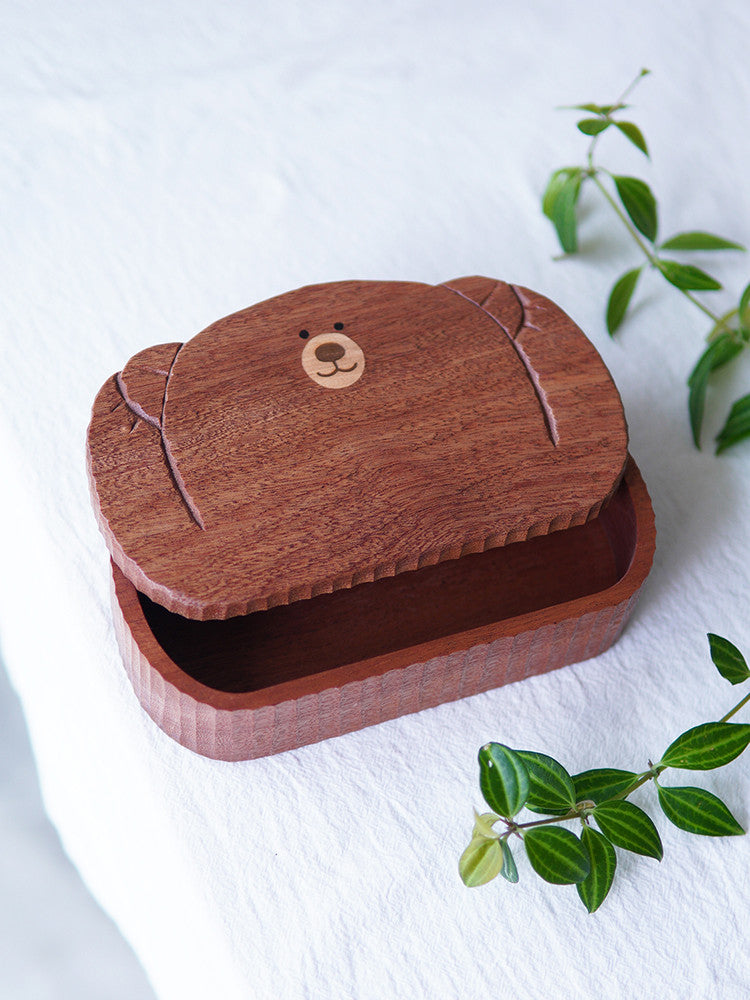 Creative Bear Wooden Jewelry Box, Small Items Storage Box