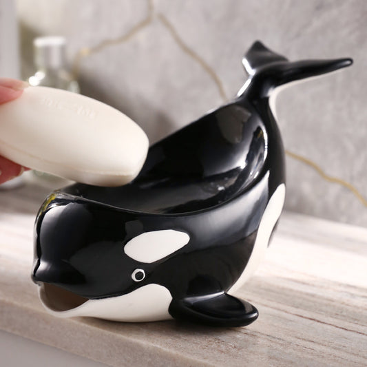 Creative Big Whale Ceramic Soap Box, Bathroom Storage