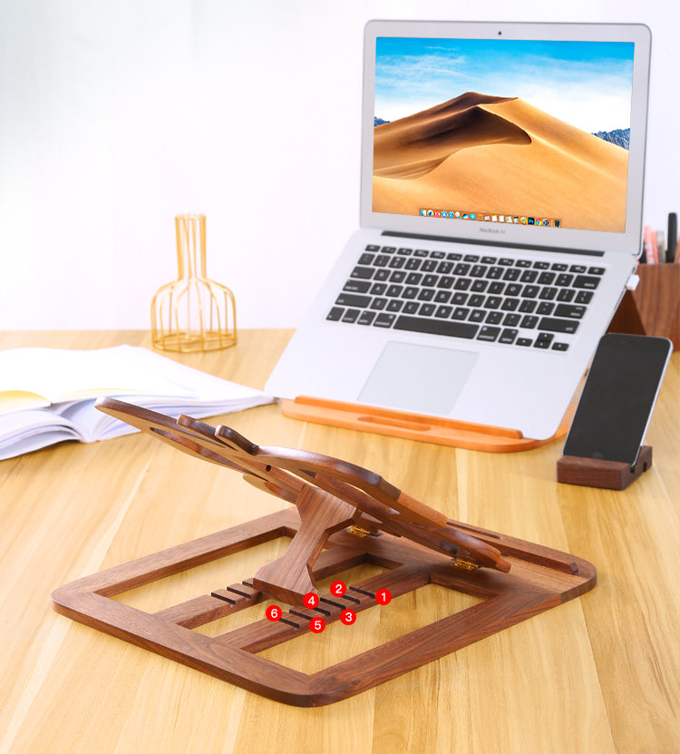 Creative Butterfly Shaped Wooden Laptop Stand,Angle Can Be Adjusted