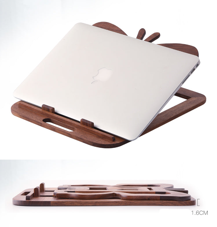 Creative Butterfly Shaped Wooden Laptop Stand,Angle Can Be Adjusted