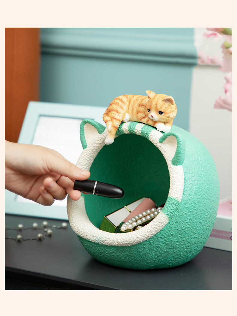 Creative Cat Den Shape Desktop Storage Box,Home Decor