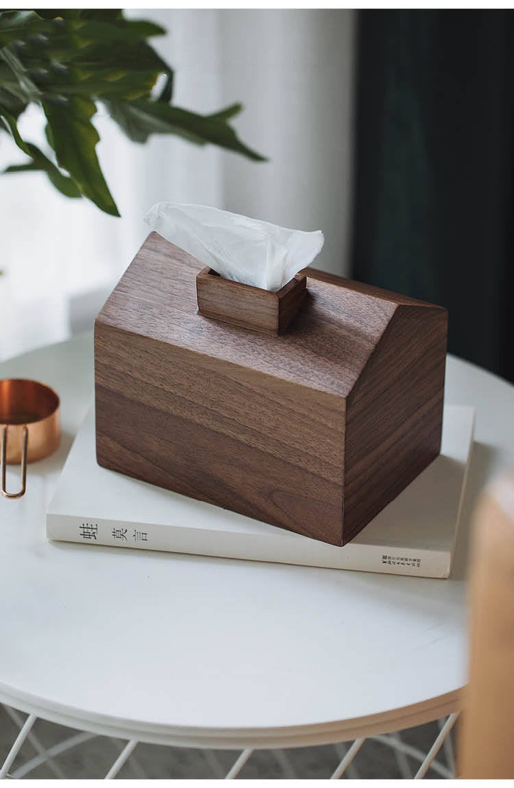 Creative Chimney House Wooden Tissue Box, Home Office Decoration