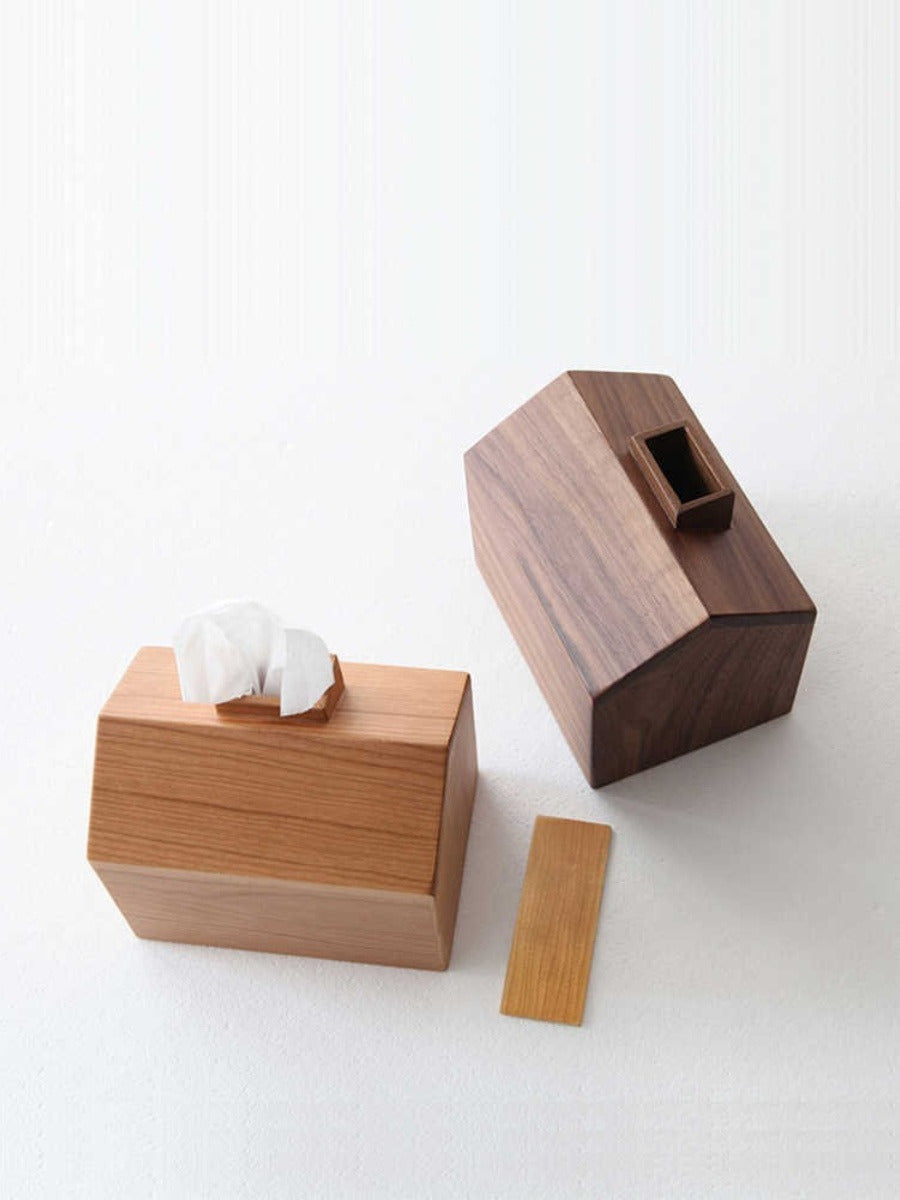 Creative Chimney House Wooden Tissue Box, Home Office Decoration