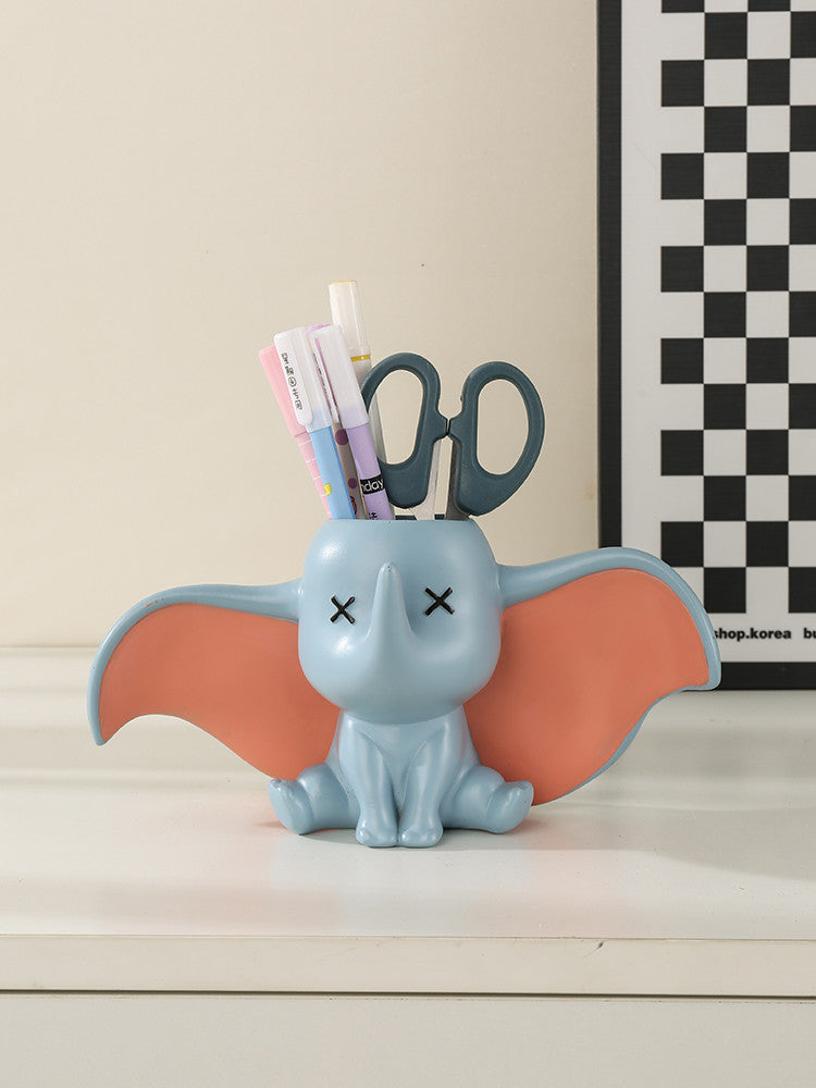 Creative Elephant Pen Holder, Office Desktop Decoration Storage