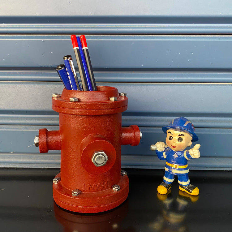 Creative fire hydrant office decoration pen holder, unique gift, photo ornaments