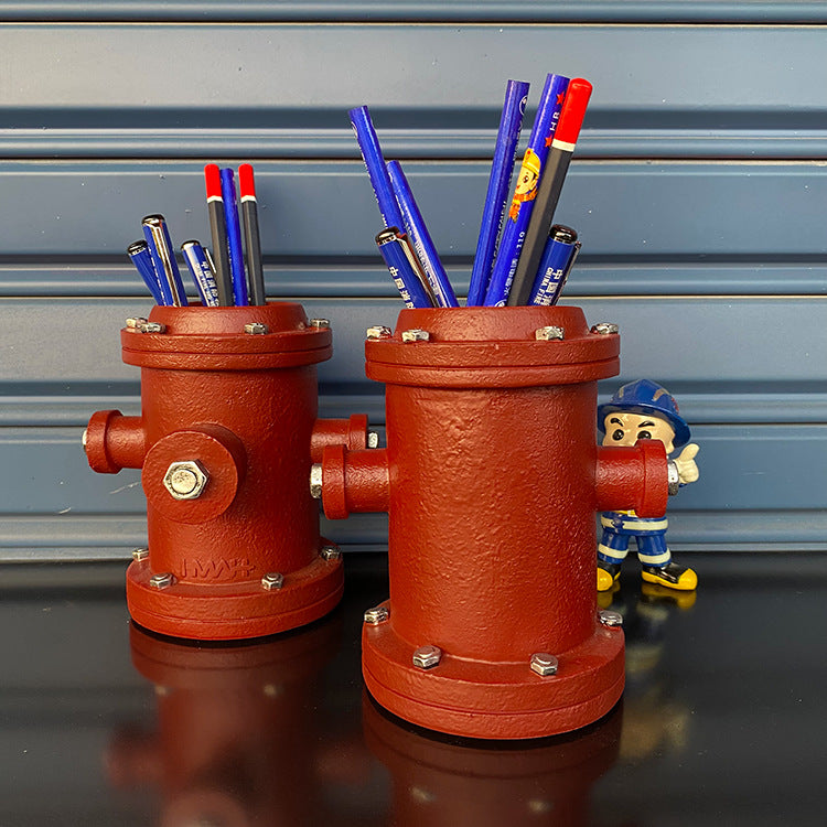 Creative fire hydrant office decoration pen holder, unique gift, photo ornaments