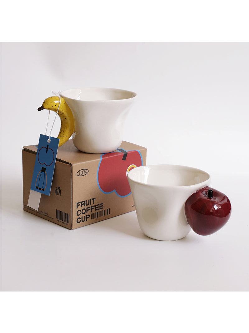 Creative Fruit Ceramic Mug, Banana Apple Cup Handle