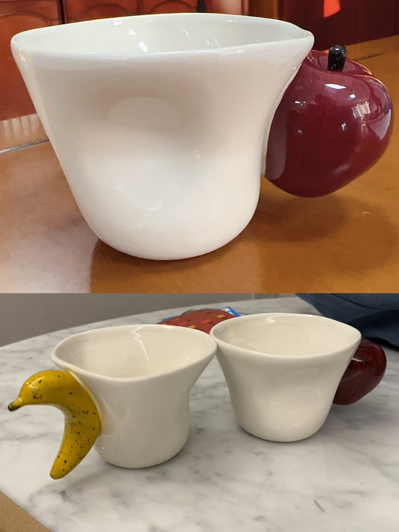 Creative Fruit Ceramic Mug, Banana Apple Cup Handle