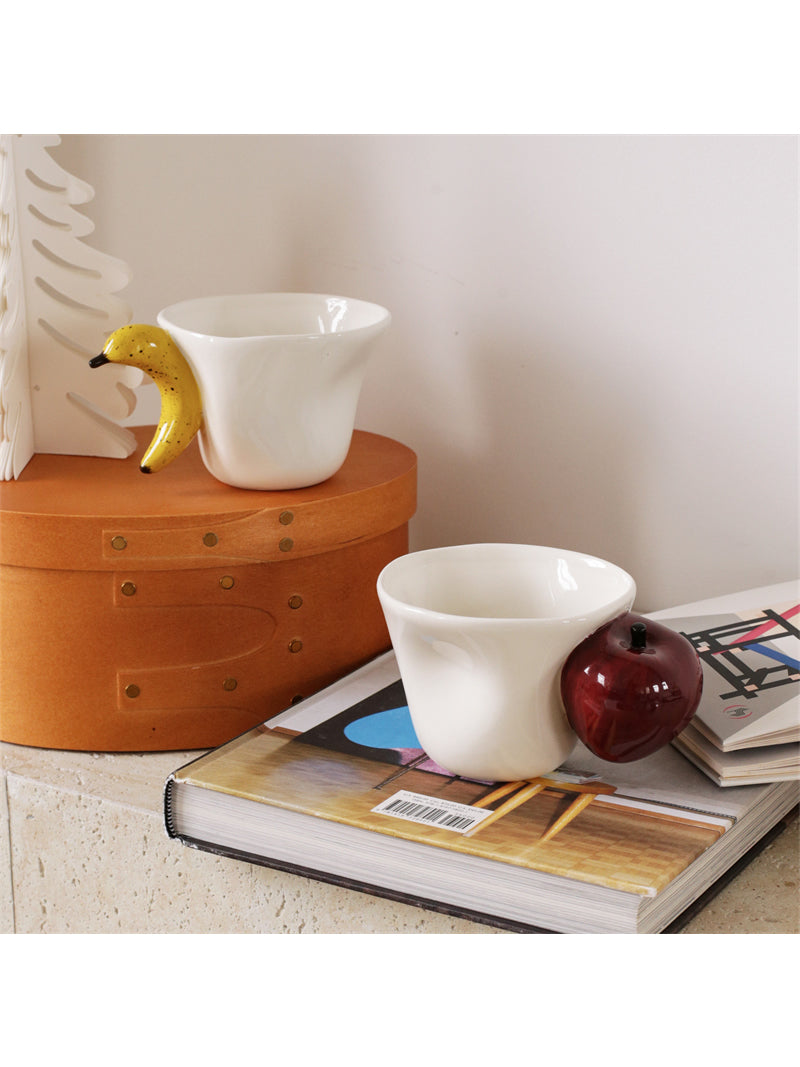 Creative Fruit Ceramic Mug, Banana Apple Cup Handle