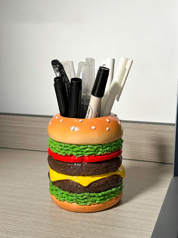 Creative hamburger pen holder, desk storage, photography decoration