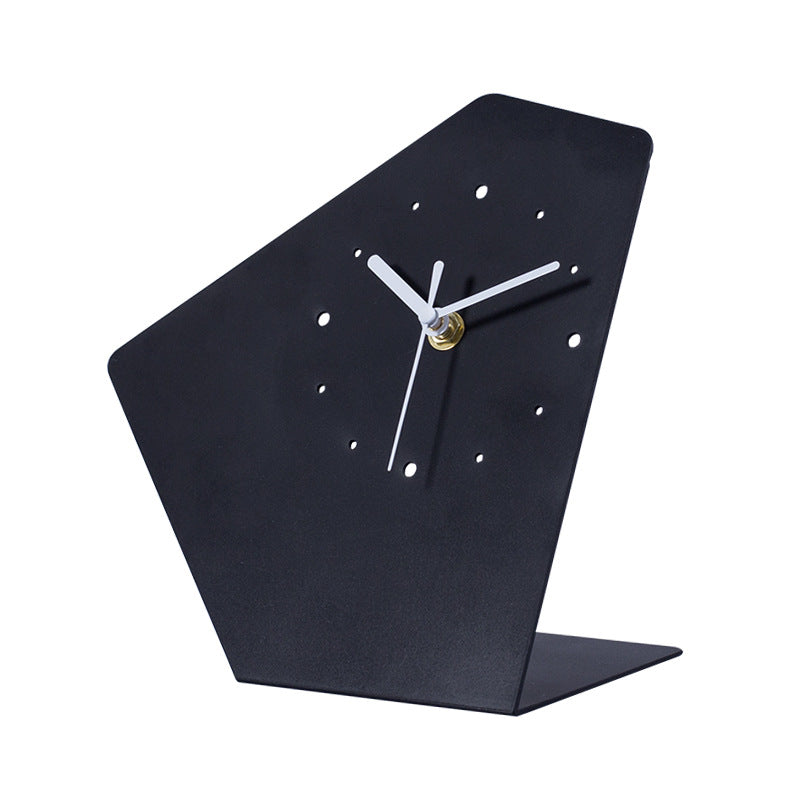 Creative Irregular Abstract Art Metal Table Clock - Unique Modern Decor