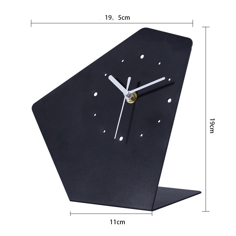 Creative Irregular Abstract Art Metal Table Clock - Unique Modern Decor