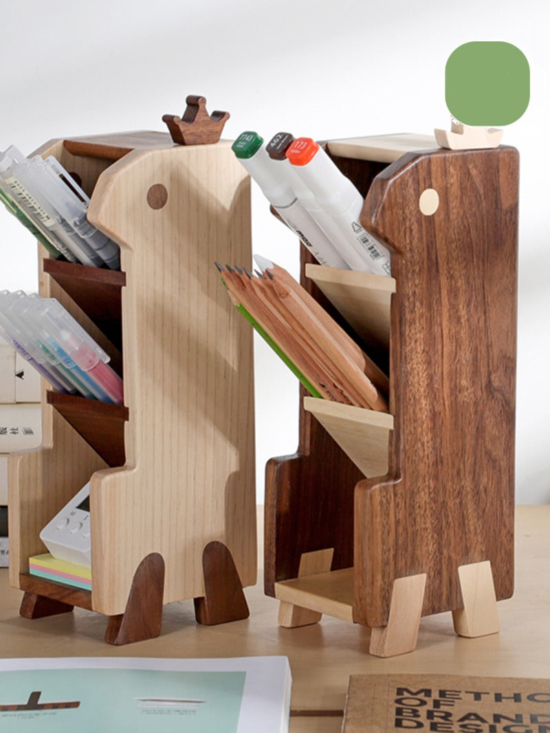 Creative Multi-Layer Wooden Pen Holder, Office Supplies Organization