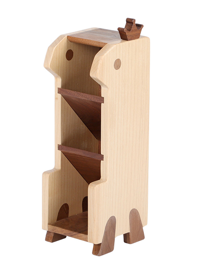 Creative Multi-Layer Wooden Pen Holder, Office Supplies Organization