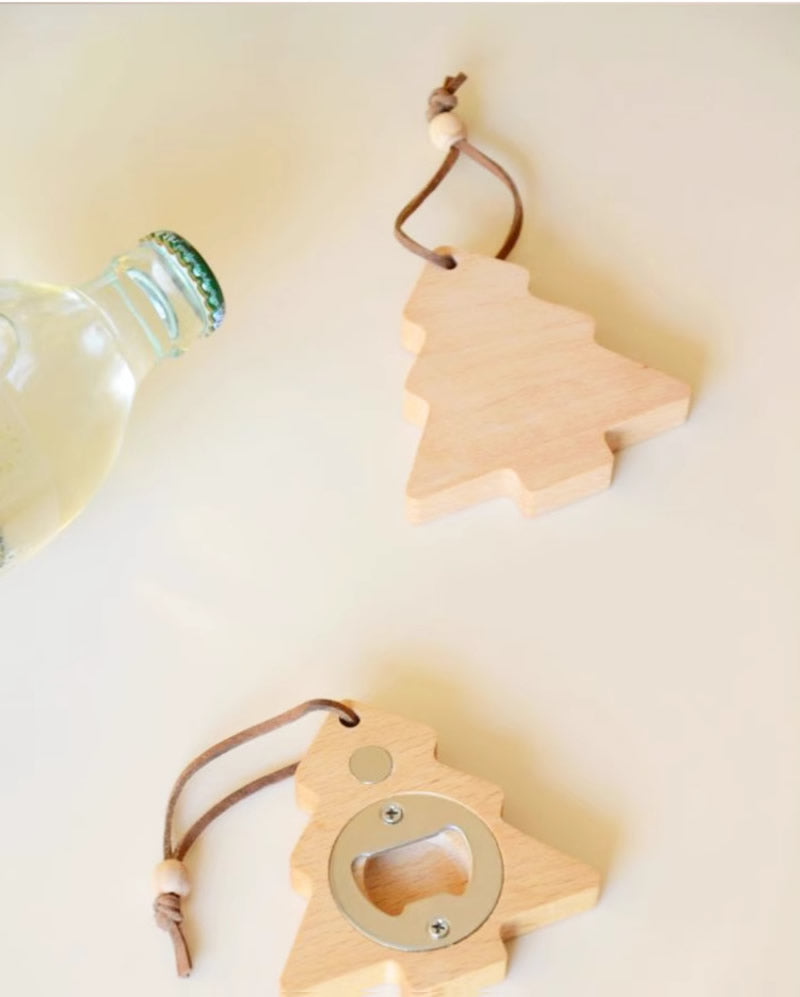 Creative Wooden Christmas Tree  Bottle Opener, Refrigerator Magnet,Kitchen Decoration