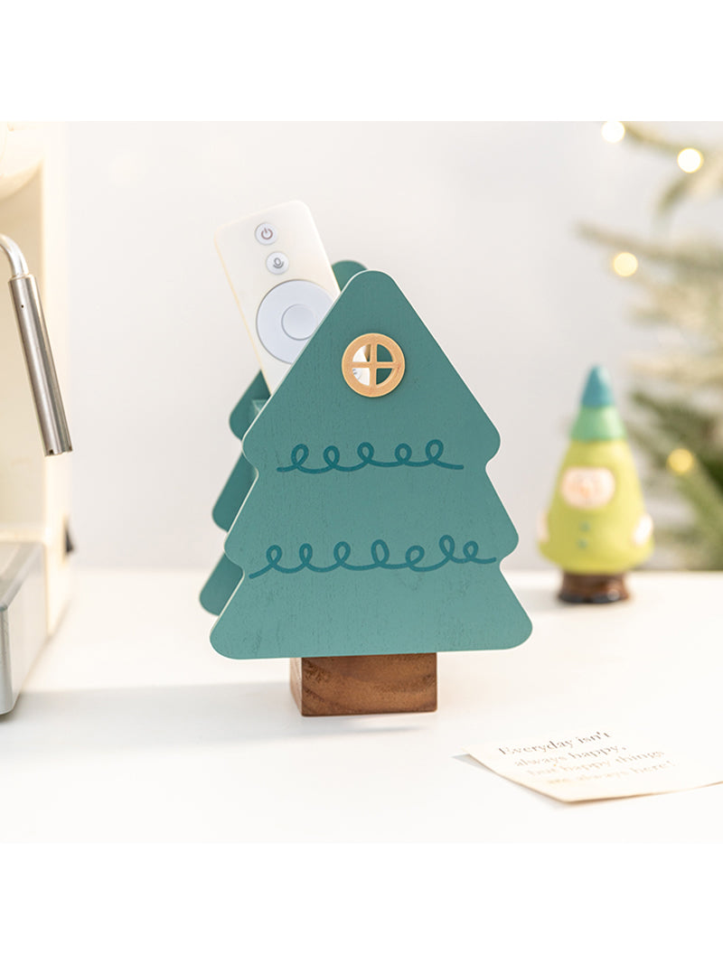 Creative wooden Christmas tree office pen holder, desktop decoration, holiday gift