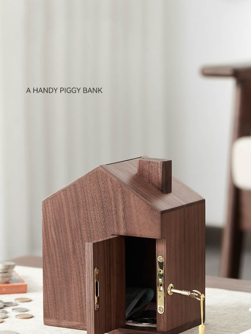 Creative Wooden Tiny House Piggy Bank, Holiday Children'S Gift