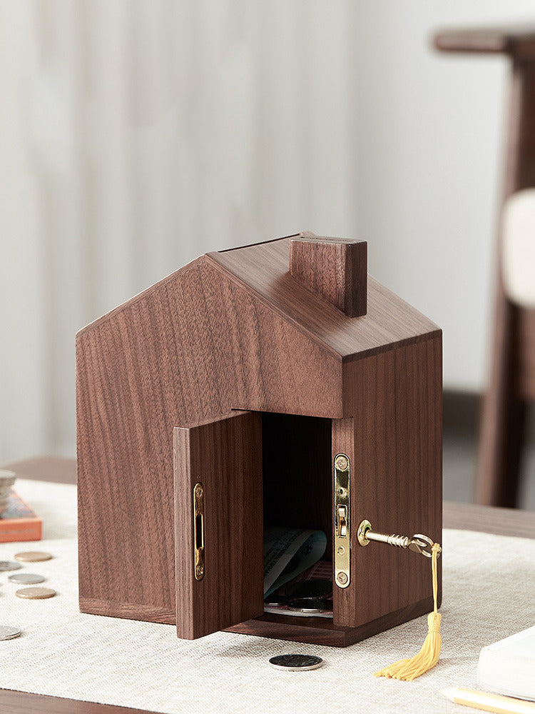 Creative Wooden Tiny House Piggy Bank, Holiday Children'S Gift