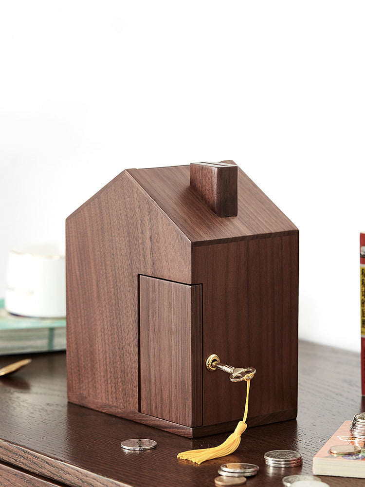 Creative Wooden Tiny House Piggy Bank, Holiday Children'S Gift