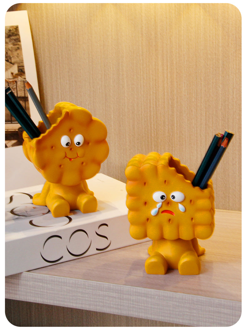 Crying Biscuit Pen Holder, Fun Gift, Study Office Desk Decoration