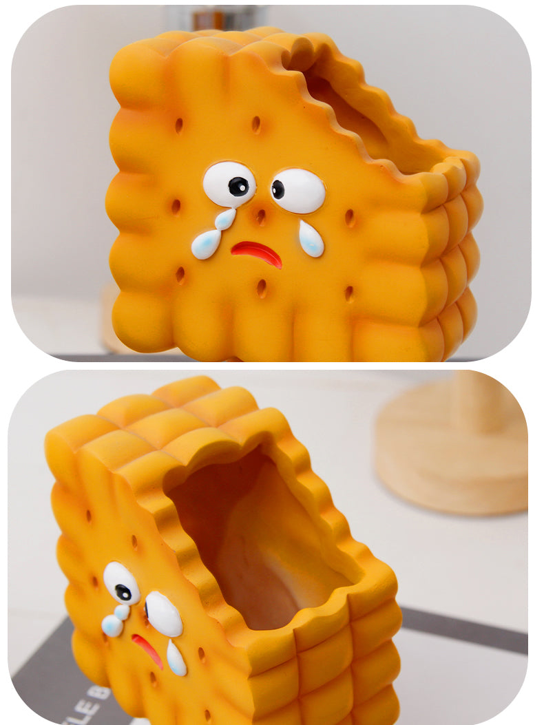 Crying Biscuit Pen Holder, Fun Gift, Study Office Desk Decoration