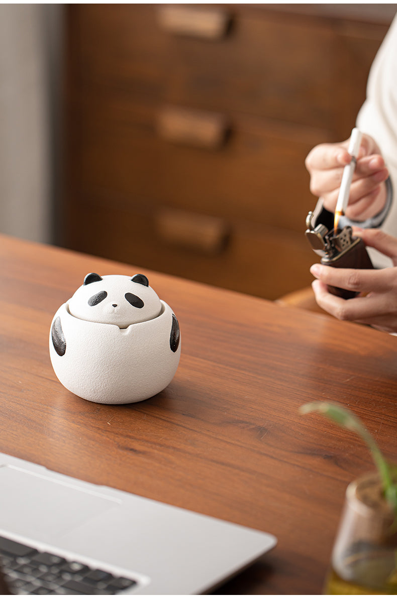 Cute Abstract Panda Ashtray, Desktop Ornament