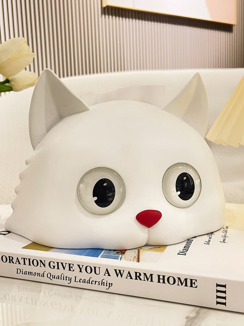 Cute Big-Eyed Cat Tissue Holder: Stylish and Practical Table Decoration