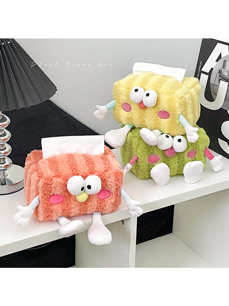 Cute Big-Eyed Doll Plush Tissue Box, Baby Room Decoration