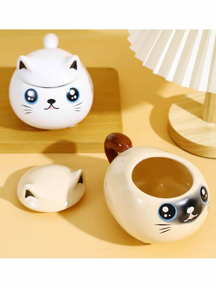 Cute Big Eyes Cat Ceramic Mug, Creative Gift Idea