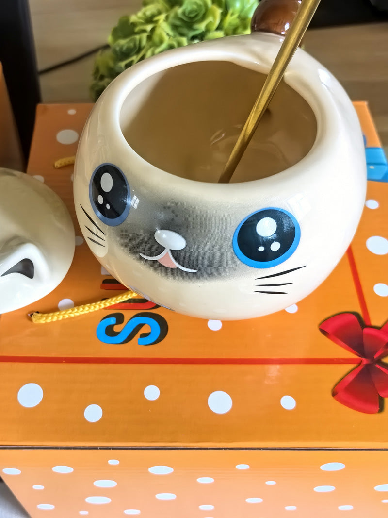 Cute Big Eyes Cat Ceramic Mug, Creative Gift Idea