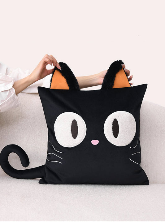 Cute Black Cat Plush Pillow, Cushion, Home Room Decorative Ornaments