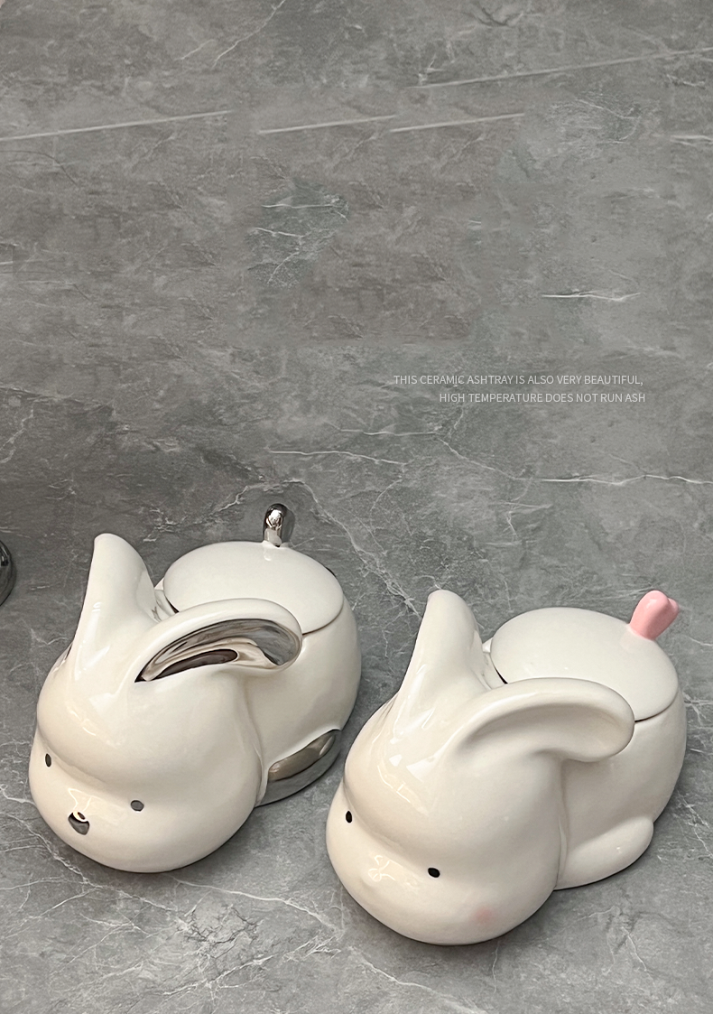 Cute Bunny Ceramic Ashtray, Home Decoration