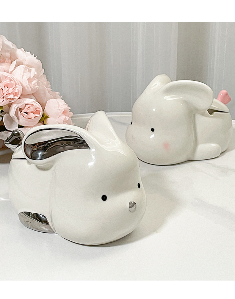 Cute Bunny Ceramic Ashtray, Home Decoration