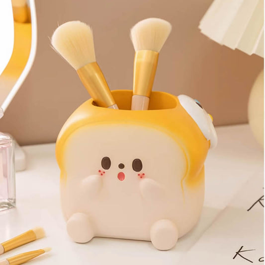 Cute Cartoon Doll Shape Study Desk Organizer Pen Holder