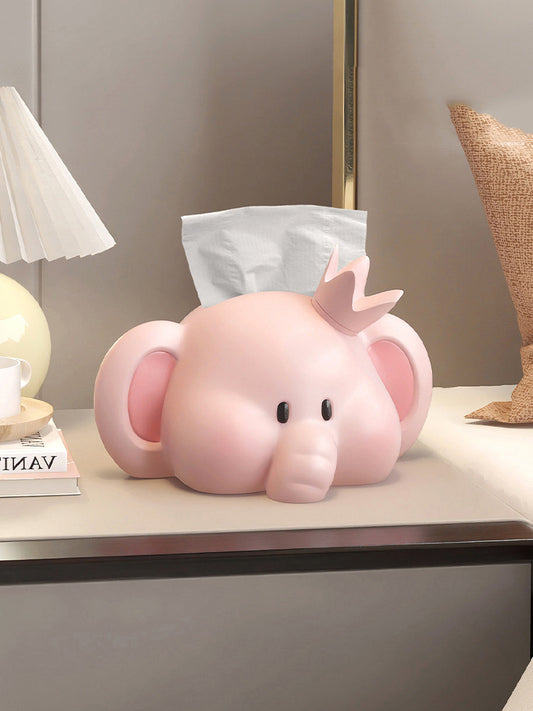 Cute Cartoon Elephant Facial Tissue Box, Creative Home Decoration