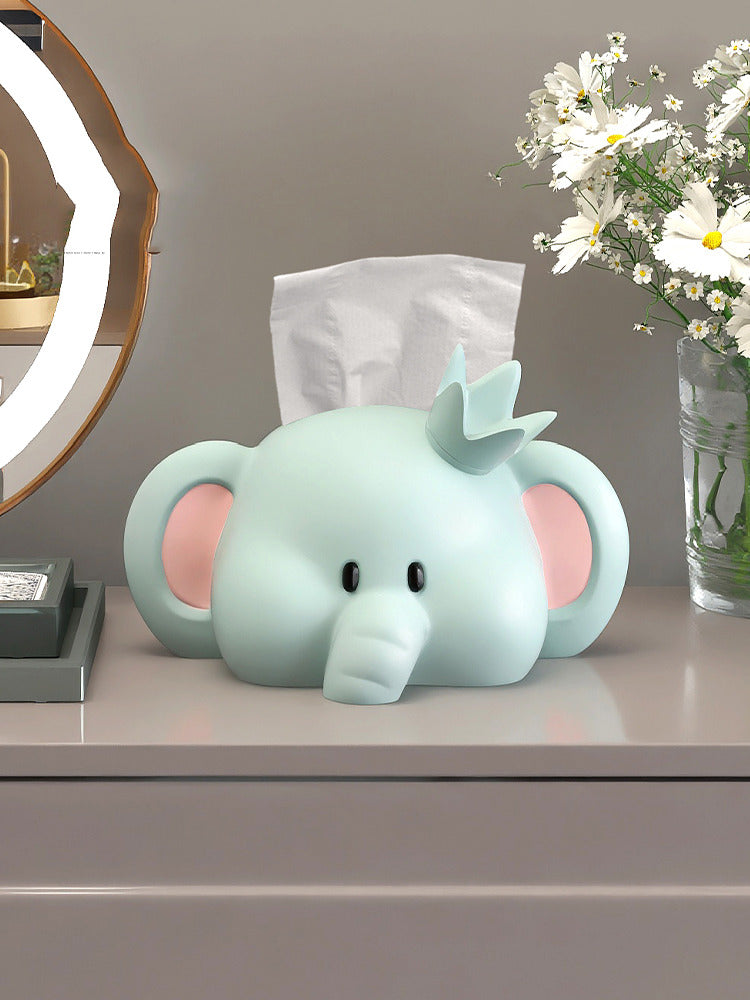 Cute Cartoon Elephant Facial Tissue Box, Creative Home Decoration