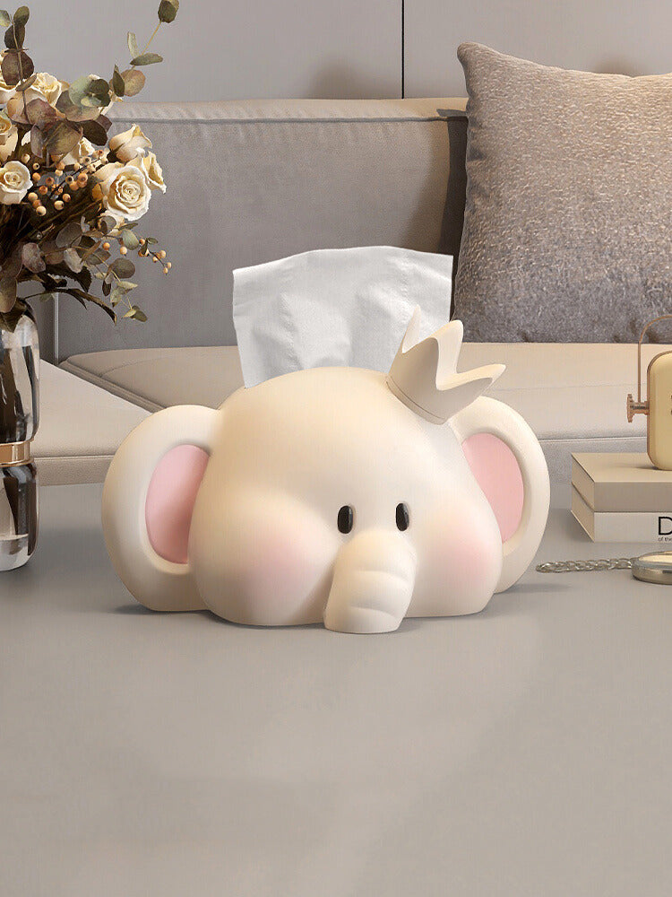 Cute Cartoon Elephant Facial Tissue Box, Creative Home Decoration