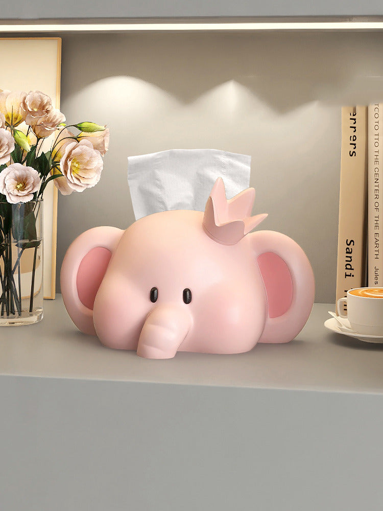 Cute Cartoon Elephant Facial Tissue Box, Creative Home Decoration