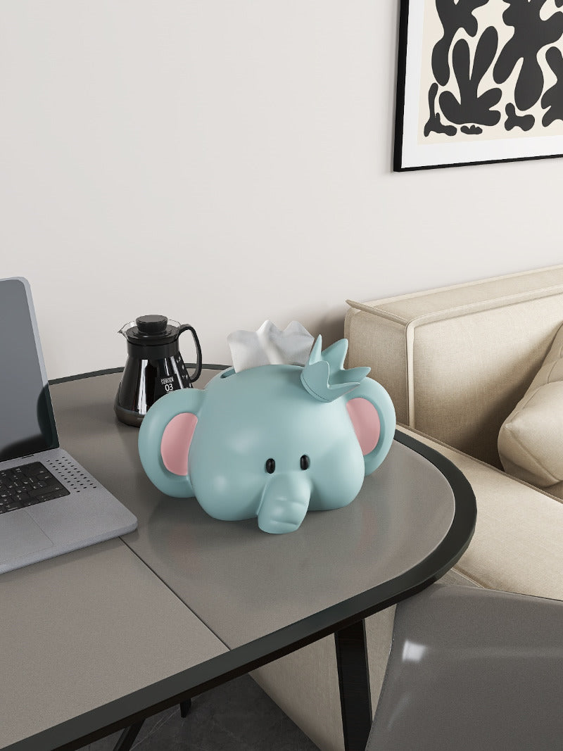 Cute Cartoon Elephant Facial Tissue Box, Creative Home Decoration