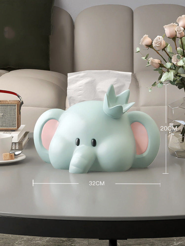 Cute Cartoon Elephant Facial Tissue Box, Creative Home Decoration