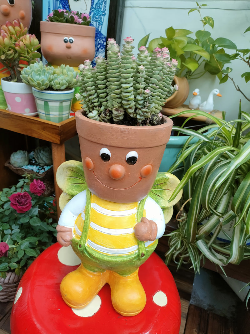 Cute Cartoon Elf Garden Decorative Flower Pot