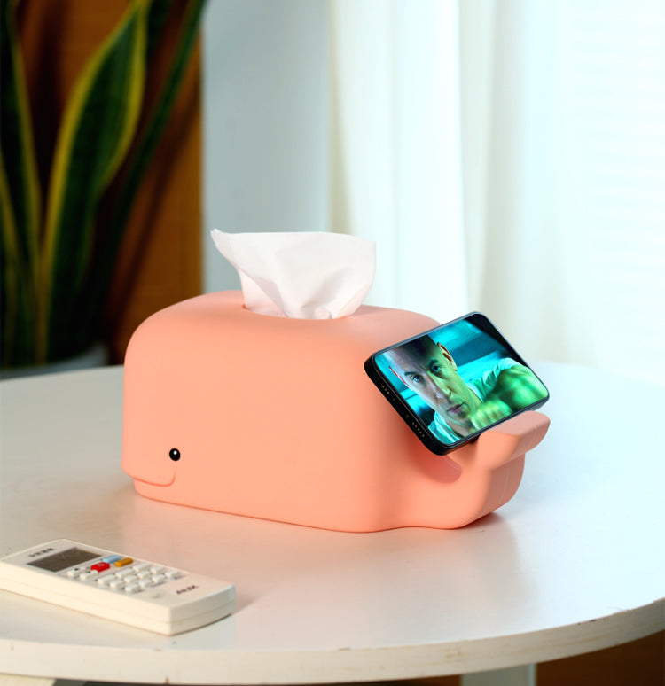 Cute Cartoon Little Whale Tissue Box, Silicone Material