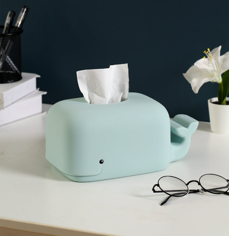 Cute Cartoon Little Whale Tissue Box, Silicone Material