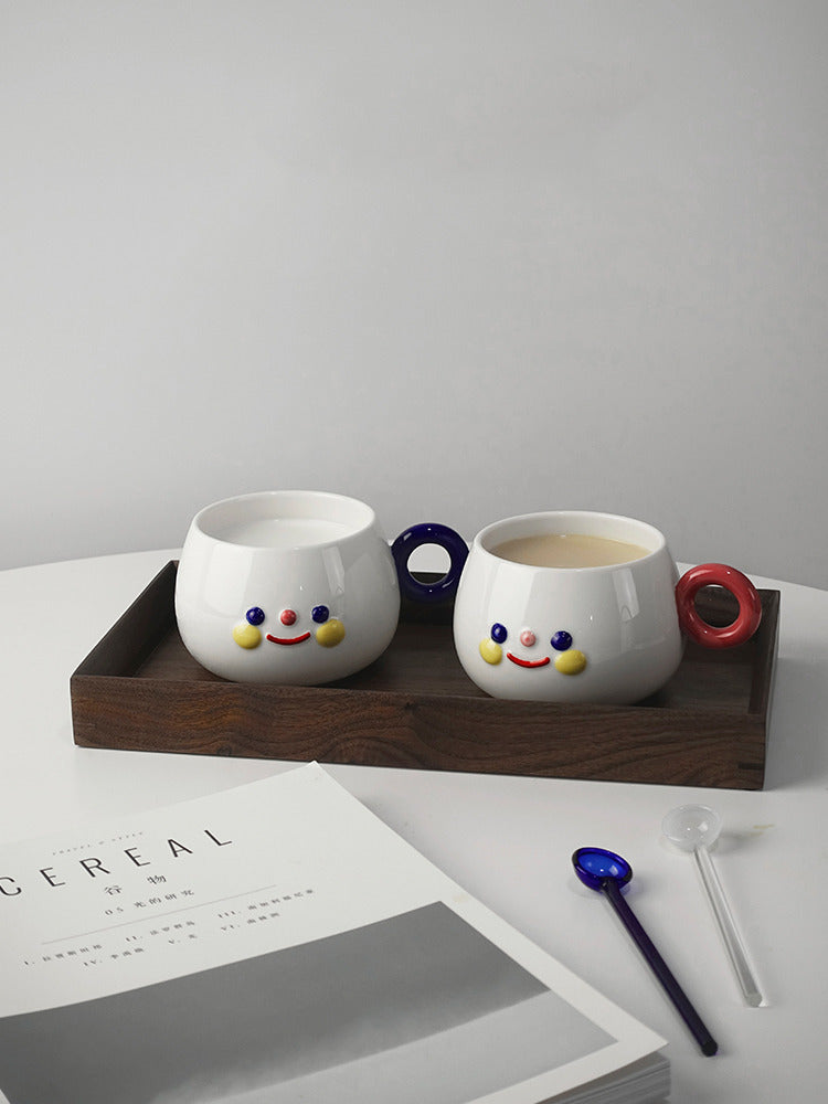 Cute Cartoon Smiley Face Mug - Perfect For Coffee Cup, Teatea