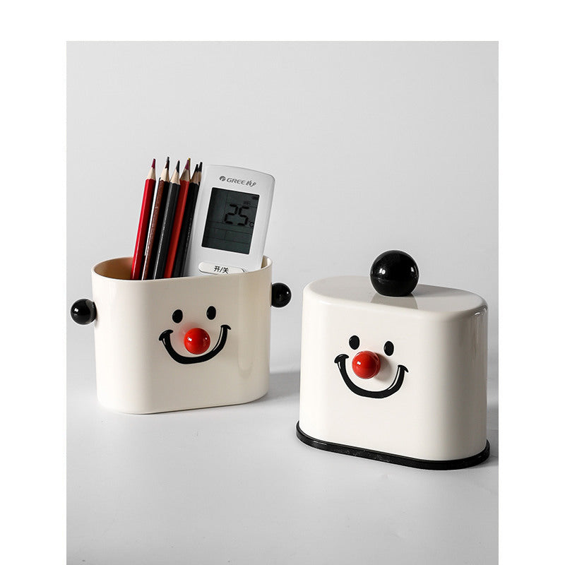 Cute Cartoon Smiling Face Toothpick Box, Small Storage Box